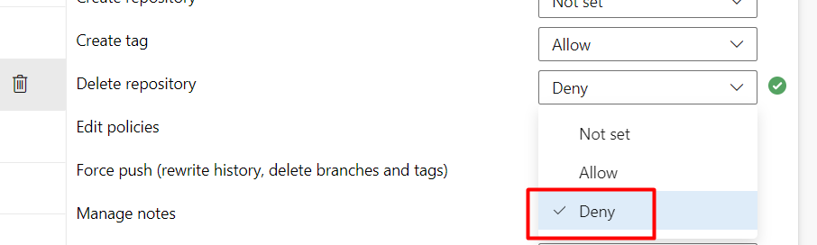 Setting Delete Repository Permissions For An Project In Azure DevOps