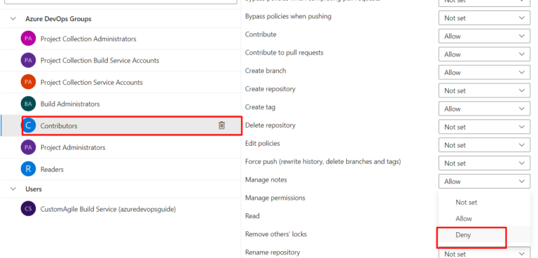 Rename Repository permissions in Azure DevOps